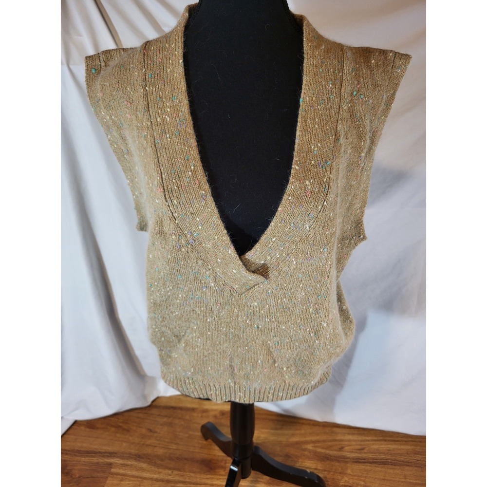 Vintage Boston Traders Size S Wool Angora Blend Beige Speckled Sweater Vest